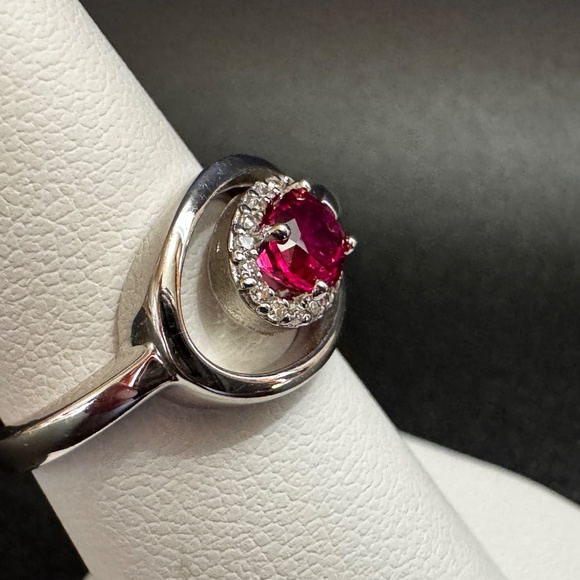 GIA Cert. NO-HEAT or TREATMENTS, Nautral Ruby & Diamond Ring, 14k, sz 6, RARE! - Picture 13 of 17